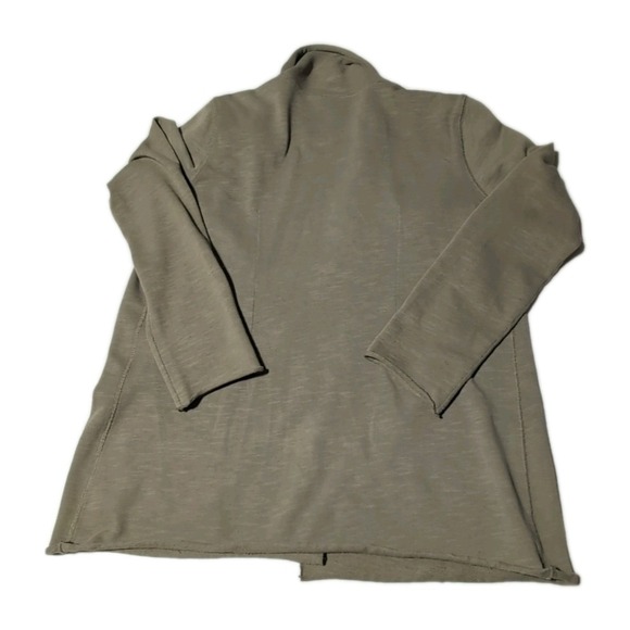 J Jill Olive Green Drape Cardigan Comfy Cozy Open Front Effortless Boho Chic XS - Picture 3 of 6